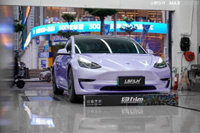 特斯拉model3-LB改色膜液态金属星黛紫，浅色系中最美的紫色