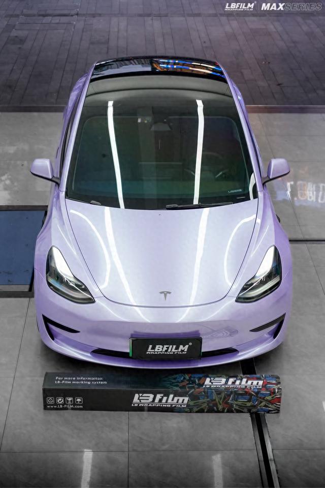 特斯拉model3-LB改色膜液态金属星黛紫，浅色系中最美的紫色