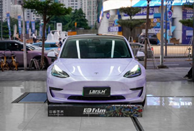 特斯拉model3-LB改色膜液态金属星黛紫，浅色系中最美的紫色