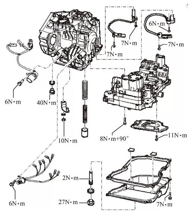上海大众09G六档自动变速器部件分解图