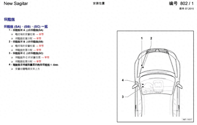 大众 速腾 全车保险丝位置及说明