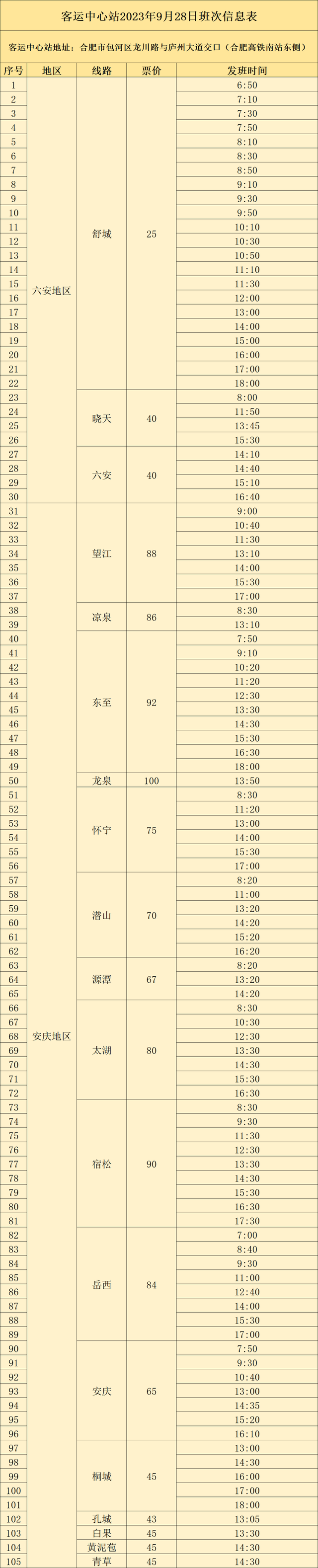 预售期调整至十天 合肥客运发布双节班次信息