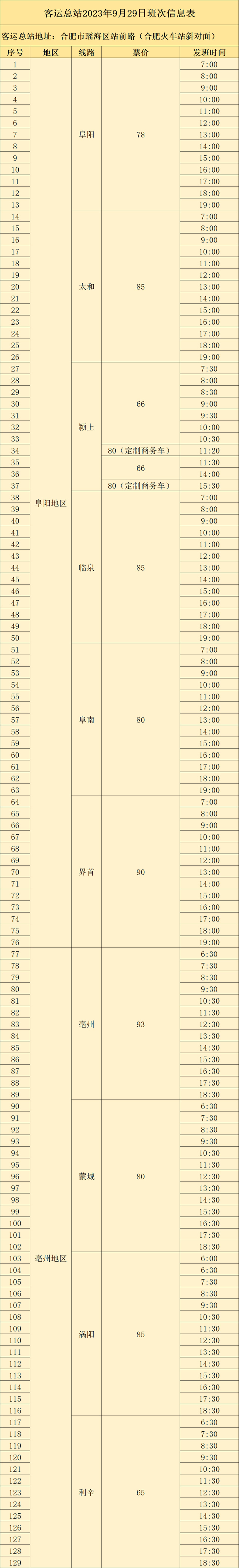 预售期调整至十天 合肥客运发布双节班次信息