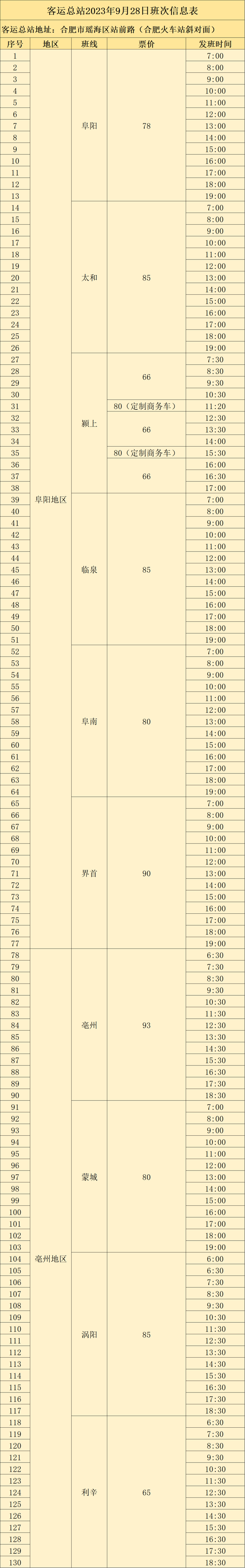 预售期调整至十天 合肥客运发布双节班次信息