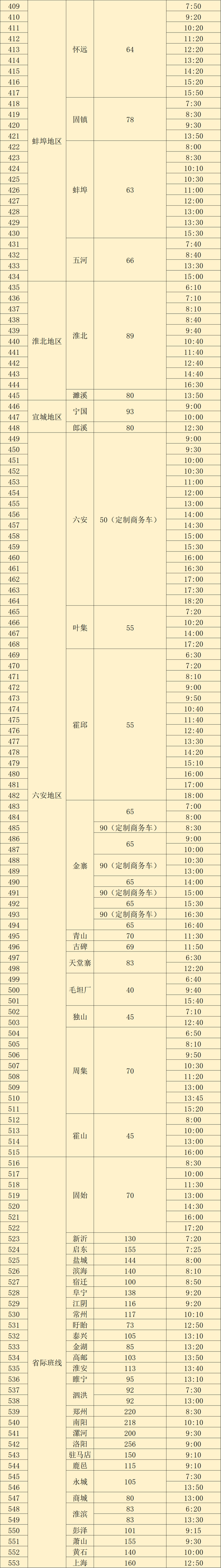 预售期调整至十天 合肥客运发布双节班次信息