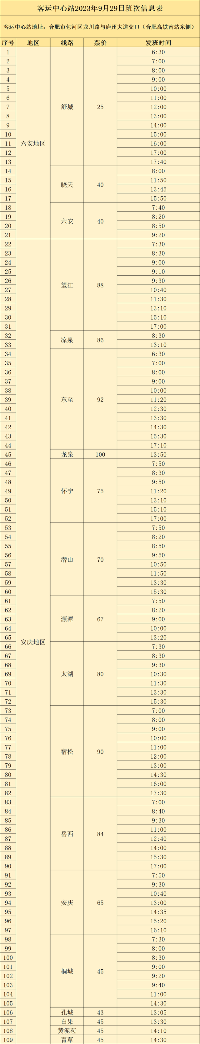 预售期调整至十天 合肥客运发布双节班次信息