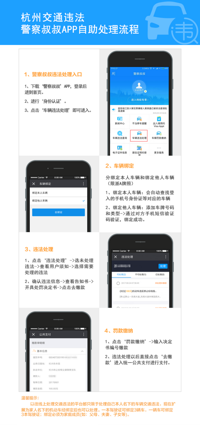 杭州驾驶人注意！有四种网上渠道可处理交通违法行为