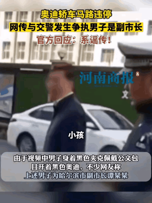 哈尔滨奥迪男，怎么可能是谭副市长？我相信他只是撞脸的普通工人