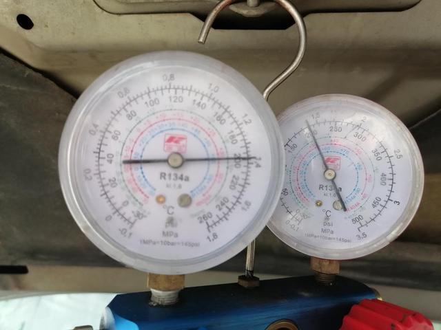 15年车龄的GL8空调不凉维修，两个冷媒泄漏点，300元的拆车压缩机