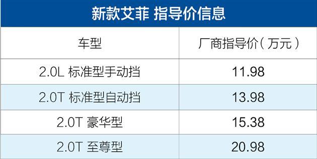 九龙汽车新款艾菲上市 售价11.98-20.98万元