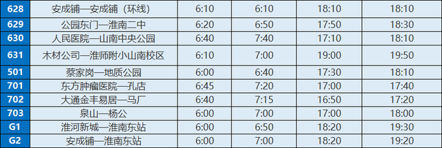 最新！最全！淮南公交车运行时刻表有变化！11月1号正式执行！