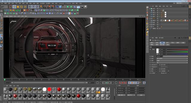 C4D制作-材质贴图 渲染 场景搭建-奥迪R8汽车