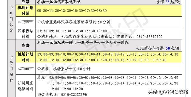 最全无锡苏南硕放国际机场周边地区班车、机场大巴时刻表