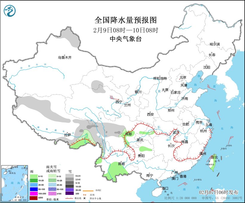 寒潮影响我国中东部地区 贵州等地有雨雪天气