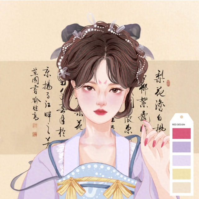 汉服美女插画｜这样赏心悦目的妆发去演古装剧，想必应该会大火吧