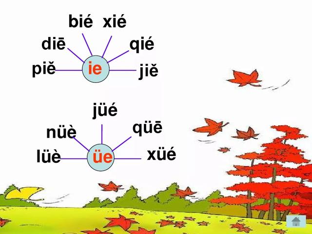 部编版一年级上册汉语拼音11《ie üe er》图文讲解